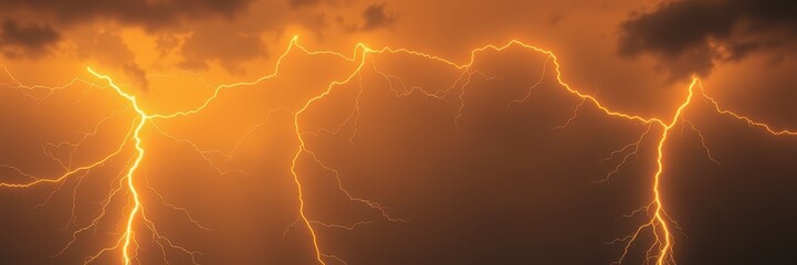 A lightning strike illuminates the dark clouds during a summer thunderstorm