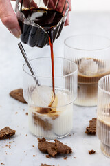 Ice coffee with cream