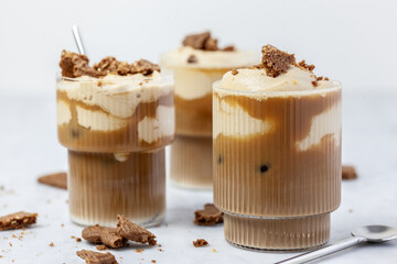 Ice coffee with cream