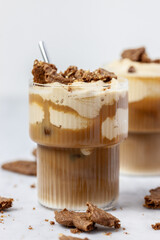 Ice coffee with cream