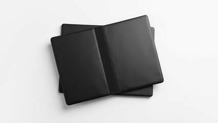 Realistic leather document folder with visible grain and professional aesthetic, ideal for branding.