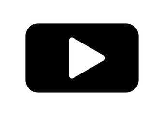 アイコン　シンプルな再生ボタン　四角　黒