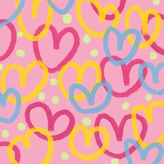 seamless background pattern illustration with hearts