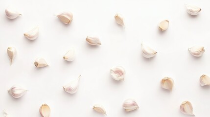 Tasty garlic cloves set against a clean white background