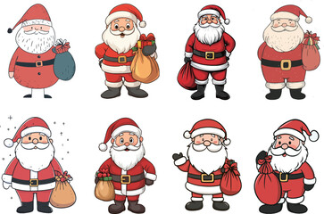 Santa Claus Character Illustration Set