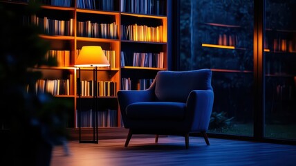 Cozy reading nook with warm, soft lighting inviting you to relax and immerse in your favorite book.