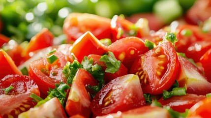 Fresh Spicy Salsa Ingredients Prepared Close Up