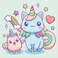 set of cute cartoon animals set of cute animals sticker set 