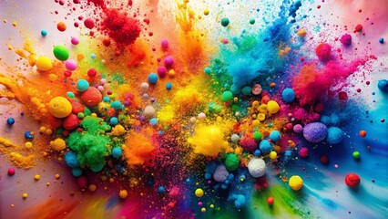 Colorful Abstract Background with Spots and Sprays in Macro Photography Style for Creative Designs and Artwork Enhancement