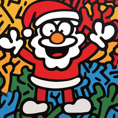 Colorful Pop Art Santa Claus