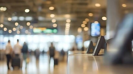 Security personnel in airport ensuring safe travel environment, vigilant officers monitoring checkpoints and maintaining order, emphasizing the importance of security in public transportation.