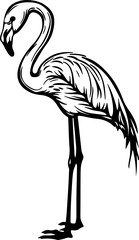 stylized line of a flamingo