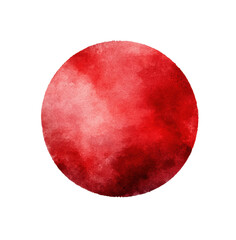 Abstract watercolor red circle, artistic hand-painted texture with vibrant shades and gradient effects, isolated on transparent background, perfect for design backgrounds and creative projects
