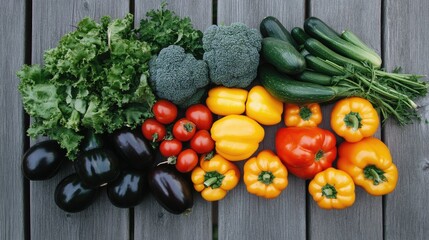 Vibrant Arrangement of Assorted Fresh Vegetables Encouraging a Nutritious Plant Based Lifestyle