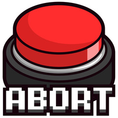 red button with text on black emote
