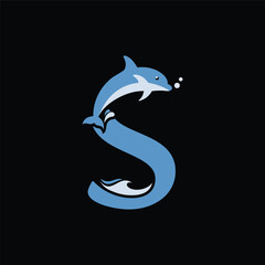 Obraz premium Letter S dolphin logo design vector,editable eps 10.