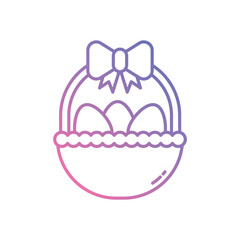 Easter Basket vector icon stock illustration