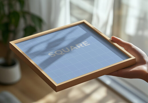 Picture Frame Mockup With Angle Perspective, Generative ai