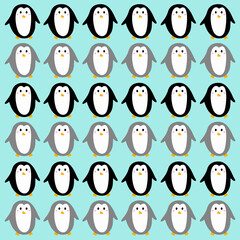 RETRO VINTAGE PENGUINS DESIGN PATTERN TEXTURE WALLART