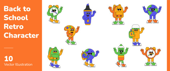 Obraz premium Back to School Retro Character