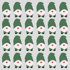 Christmas Dwarfs Vintage Design Pattern Texture