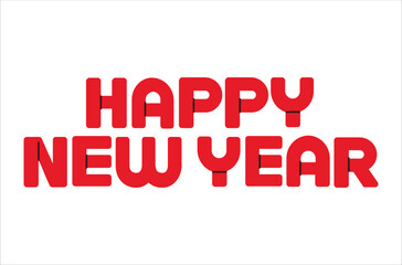 Happy New Year Vectoral Illustration Design on a white background