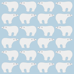 Christmas Winter Polar Bears Retro Design Pattern Texture