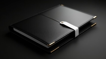 Elegant leather organizer folder mockup with prominent leather texture and luxury feel