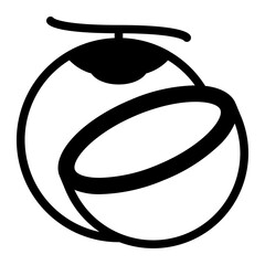 Coconut icon in Black Fill. Glyph Style