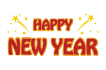 Happy New Year Vectoral Illustration Design on a white background