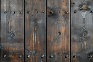 Fototapeta premium Close-up shot of a wooden wall with visible rivets