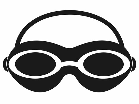 black and white swimming goggles clip art preview