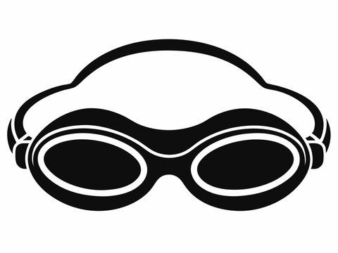 black swimming goggles, simple style clip art preview