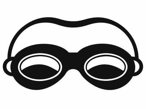 black swimming goggles, simple design clip art preview