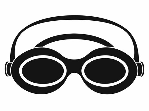 black swimming goggles, simple design clip art preview