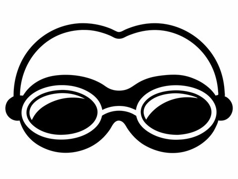 black and white swimming goggles clip art preview