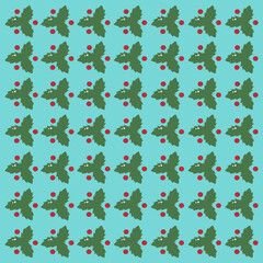 Botanical Christmas Leaves Design Pattern Texture Background Vector
