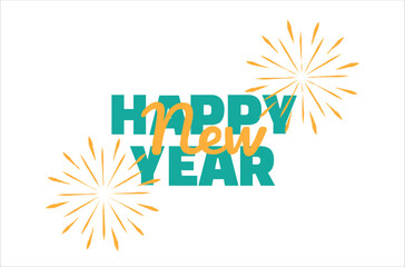 Happy New Year Vectoral Illustration Design on a white background