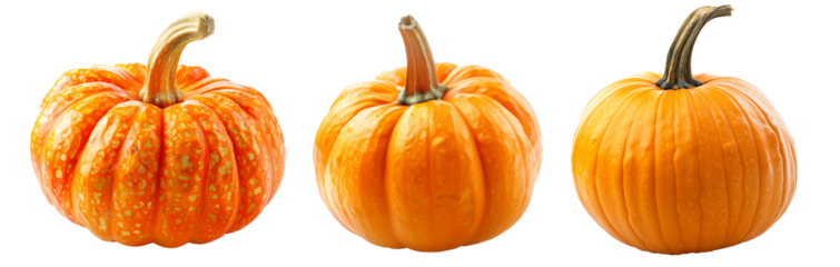 Lumina pumpkin with a green stem isolated on a white background, great for autumn themes and decorations