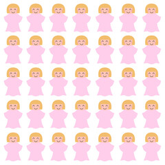 PINK CHRISTMAS ANGELS ILLUSTRATED PATTERN TEXTURE