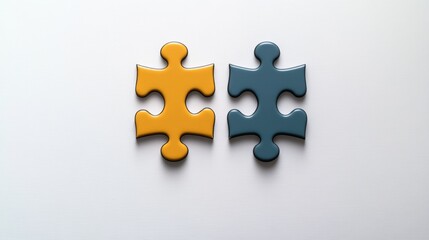 Obraz premium Puzzle Pieces on White Background – Symbols of Connection, Teamwork, and Problem Solving