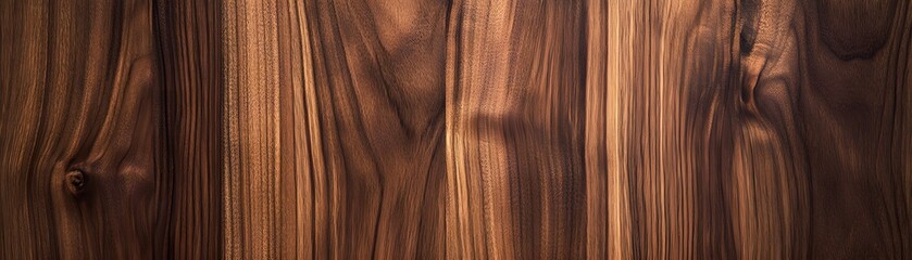 Close-up Texture of Rich Brown Wood Grain