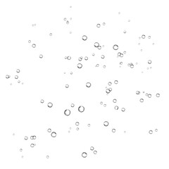 Oxygen air bubbles  flow  in water on white  background.