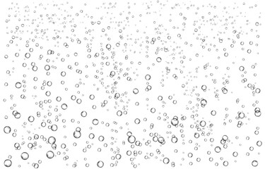 Oxygen air bubbles  flow  in water on white  background.