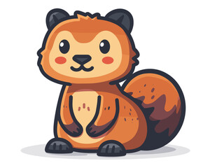 Naklejka premium Cute cartoon squirrel with a big smile on its face