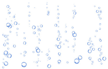 Oxygen air bubbles  flow  in water on white  background.
