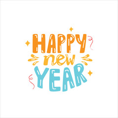 Happy New Year Vectoral Illustration Design on a white background