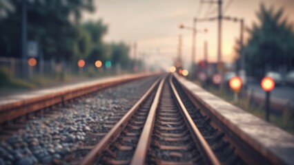 railway in the evening