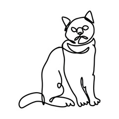 Pet Animal Line Art Vector Graphic Decorative