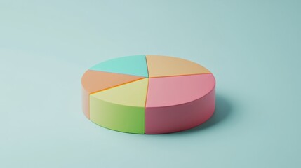 Colorful Pie Chart on Soft Background